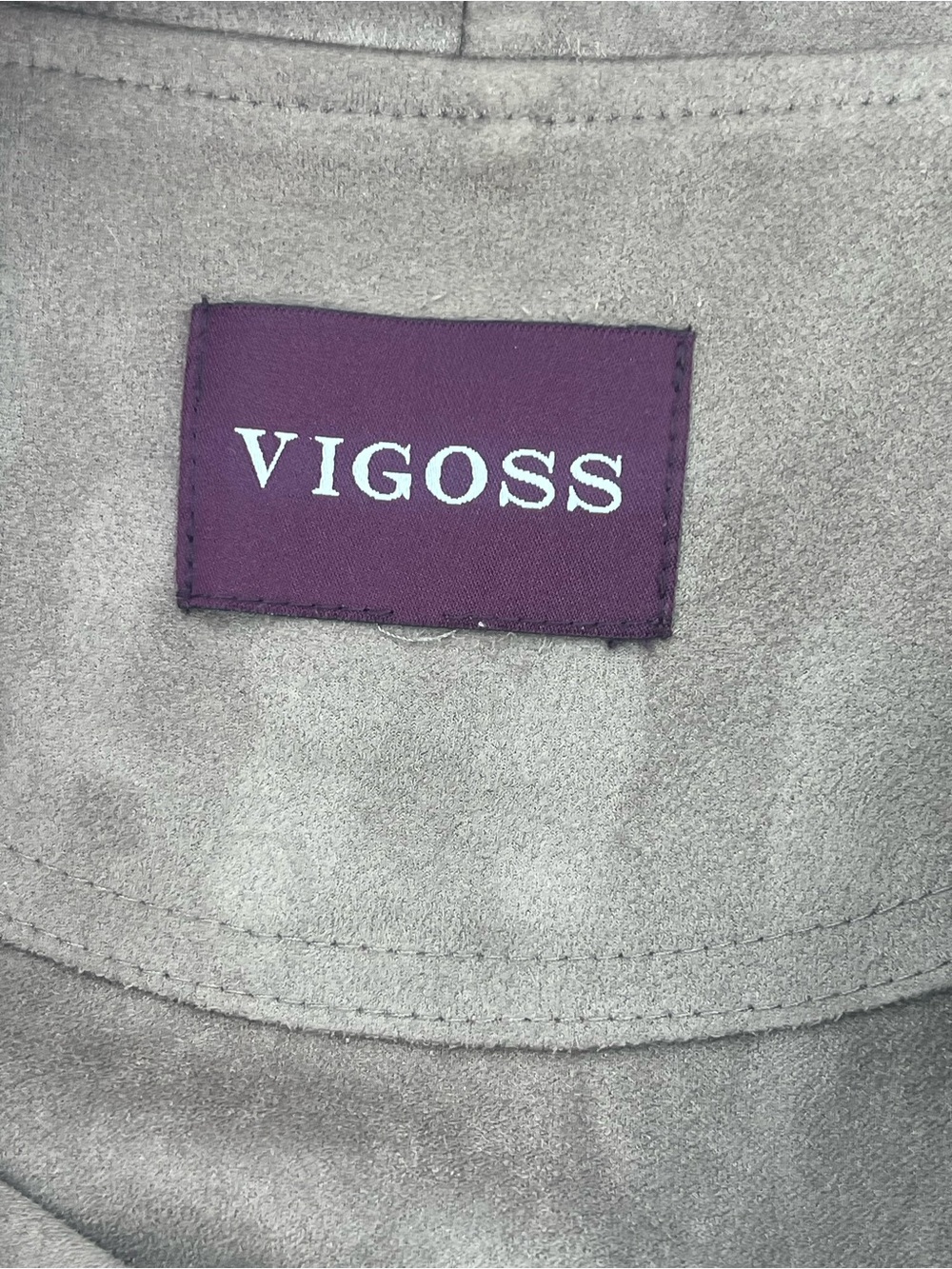 Vigoss Taupe Faux Suede Asymmetrical Lightweight Moto Zip Jacket M Medium - Picture 8 of 9